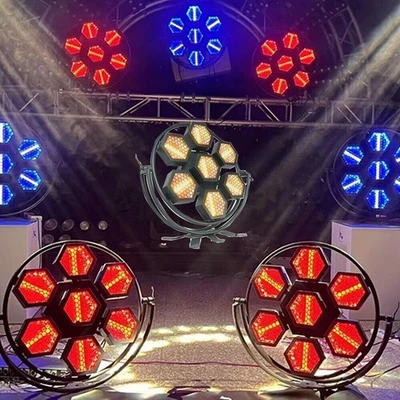 Big Retro Stage Light Pixel Control 7x60w LED RGB Halogen SMD5050 DMX Hexagonal - Image 1 of 4