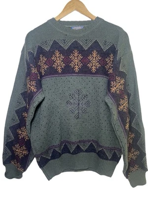 VTG Pendleton Wool Sweater Snowflake Fair Isle 100% Virgin Wool USA Size Medium - Image 1 of 4