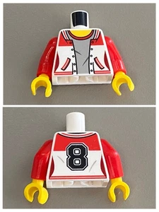 LEGO White Torso Female Black Number 8 973pb2626c01 cty0729 cty0783 cty0941 - Picture 1 of 1