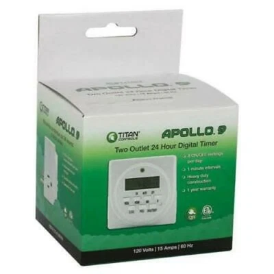 Titan Controls ® Apollo 9 - Temporizador digital de dos salidas 120v Foto 1 de 4