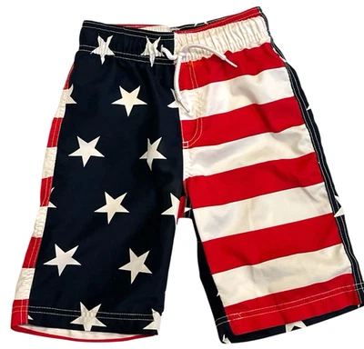 Bañador Sport Place niños M 7/8 malla forrado estrellas y rayas EE. UU. 4 de julio playa Foto 1 de 4