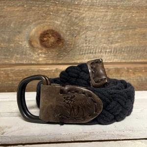 Vintage Abercrombie & Fitch geflochtener Ledergürtel 30 dunkelblau - Bild 1 von 10