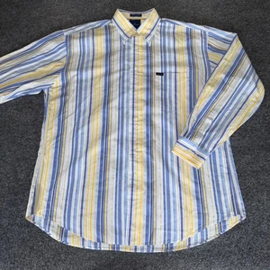 Camicia Faconnable uomo XL a righe manica lunga abbottonata abito casual cotone - Foto 1 di 7