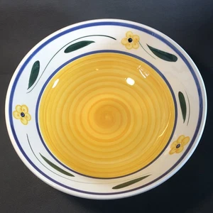 Roma handbemalt Italien hergestellt Keramik gelb 12” x4,5” große Pasta Servierschale - Bild 1 von 13