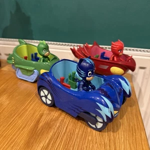 PJ Masks Bundle Cat boy, Gekko & Owlette - Gekko Mobile Cat Car Owl Glider - Picture 1 of 10