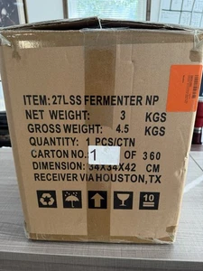 Fermentatore in acciaio inox, 13,3 x 13,3 x 16,5 pollici, argento nuovo! 27L - Foto 1 di 3