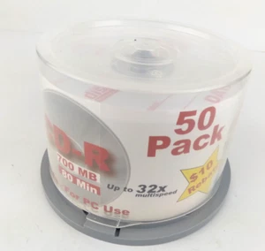 NEW SEALED CIRCUIT CITY 50 PK CD-R's 700 MB 32X 80 MIN RECORDABLE DISCS NOS - Picture 1 of 3