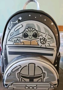 Disney Parks 2024 Mandalorian Grogu Loungefly Mini Backpack Star Wars Baby Yoda - Picture 1 of 7