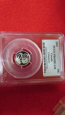 2001 CANADA SILVER VOLUNTEERS 10 CENTS PCGS PR-69 DCAM FINEST GRADE * - Image 1 of 4