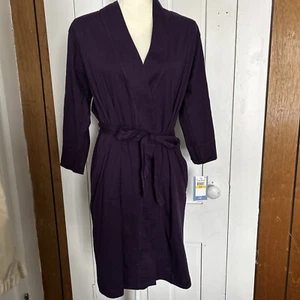 Jockey Women's Everyday Essentials 100% Cotton Short Robe Plum Color Medium NWT - Picture 1 of 10