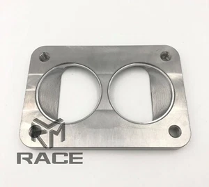 KLM T6 to DUAL 2"(FOR SCH. 40) TRANSITION TURBO FLANGE THREADED 1/2" 1018 STEEL - Bild 1 von 3
