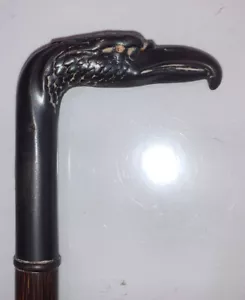 Antique Victorian Silver Plate Eagle Head Parasol Umbrella Handle - Picture 1 of 4