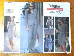 Traje y vestido vintage de armario de carrera con patrón de costura VOGUE TAMOTSU 1546 TALLA 6,8,10 - Imagen 1 de 5