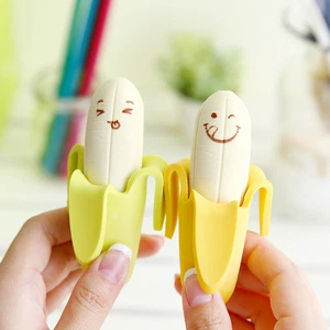 2 Set Banana Cute Cartoon Pencil Eraser Rubber Novelty Children Stationary - Picture 1 of 11