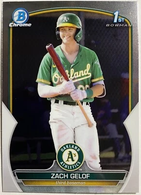 2023 Bowman Chrome Prospects 1st Zach Gelof #BCP-1 Oakland Athletics. - Image 1 of 2