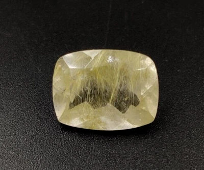 6.6 Ct Rutilated Quartz Loose Gemstone 14x10.70mm Cushion Faceted Cut W13 - Image 1 of 4