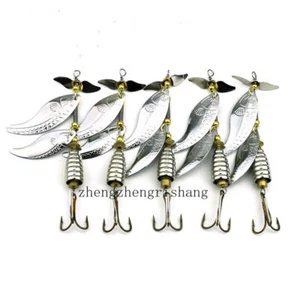 5pcs Fishing Spinner Spoon Bait Blade 10cm/14g Metal Crankbait Lures Bass Tackle - Picture 1 of 24