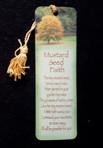 Bookmark with Verse/Tassel - Inspirational Gift- "Mustard Seed Faith" Free Ship - Imagen 1 de 2