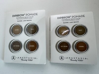2x Anastasia Beverly Hills Dipbrow Pomade Blonde Light Brown 4colors Sample Card - Image 1 of 4