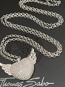 Massive Thomas Sabo Kette 90 & riesen Flügel Herz Angänger Neu Rarität - Bild 1 von 9