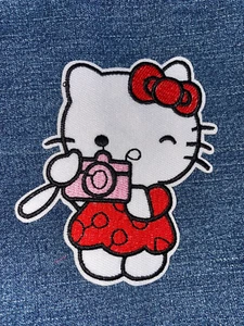 HELLO KITTY Embroidery Patch NEW Taking Pictures (2.25) - Picture 1 of 4
