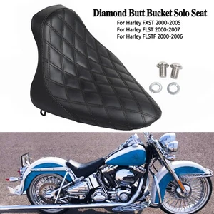 Black Butt Bucket Driver Solo Seat For Harley Softail Springer EFI FXSTSI FXSTS - Foto 1 di 18