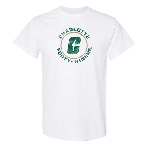 UNC Charlotte Forty-Niners Distressed Circle Logo T-Shirt Cover