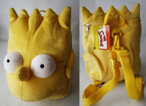VINTAGE 90'S THE SIMPSONS BART SIMPSON 12" HEAD PLUSH RUCKSACK BAG GIFTWARE NEW - Picture 1 of 11