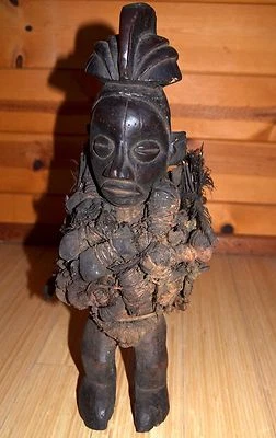 Antique Tribal Yaka African Wooden Fetish Figure Medicine Bundles Congo, Africa - Image 1 of 4