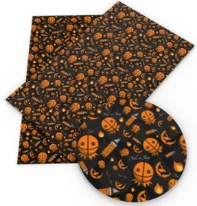 Trick or Treat FAUX LEATHER SHEET 8" x 12" Boys of Horror 1120440 SMOOTH TEXTURE - Picture 1 of 1
