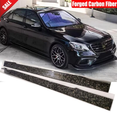 Labio de extensión de faldón lateral de carbono forjado UP para Mercedes Benz W222 S63 S65 2014 Foto 1 de 4