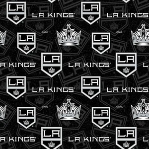 Los Angeles Kings Cotton Fabric Tone on Tone-NHL Cotton Fabric By The Yard - Picture 1 of 1