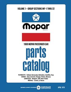 1969 Chrysler Car Body & Chassis Parts Book