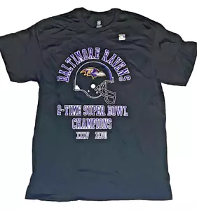 Baltimore Ravens 2X Super Bowl Champions NFL Team Apparel Mens Tee Shirt Large - Picture 1 of 1