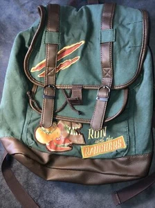 Vintage Canvas Dinosaur Backpack Full Size Brown Green TREX 18”x16” - Picture 1 of 7
