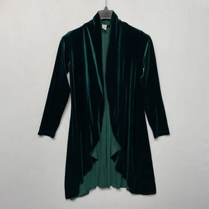 Vintage The Pyramid Collection Velvet Long Cardigan Sweater Size Medium M271 -2 - Picture 1 of 15