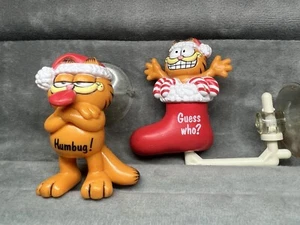 Vtg Garfield the Cat Suction Cup Car Window Clinger Figurine "Humbug"/"Guess who - Picture 1 of 4