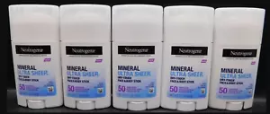 5x Neutrogena Mineral Ultra Sheer Face & Body Stick Sunscreen 1.5oz EXP 04/27 - Picture 1 of 1