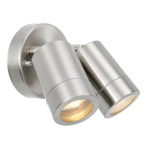 Saxby Palin Twin Head Outdoor Garden Security Adjustable GU10 LED Wall Lamp IP44 - Picture 1 of 7