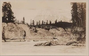 RPPC Postkarte Mt Stephen & Natural Bridge Kickinghorse River W Field BC Kanada - Bild 1 von 2