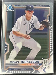 2021 Bowman #BCP-96 Spencer Torkelson Chrome Prospects Detroit Tigers - Picture 1 of 2