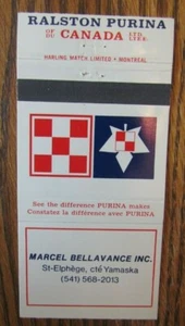 FARM IMPLEMENT: RALSTON PURINA (ST-ELPHEGE, QUEBEC) MATCHBOOK MATCHCOVER -F8 - Picture 1 of 1