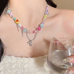 Fashion Colorful Bow Tassel Necklaces Cute Girls Bracelets Jewelry Accessories - Picture 1 of 8