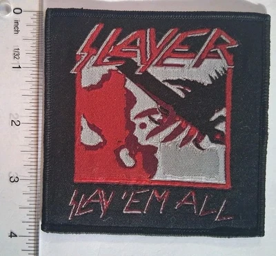 Slayer Band Slay'em All Black Border Woven Patch - Image 1 of 2
