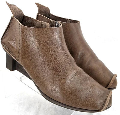 Trippen Brown Leather Zip Heel Ankle Booties Boots Shoes Euro 41 Women's US 10.5 - Image 1 of 4
