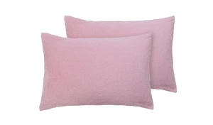 SAVE 40% Argos Home Fleece Standard Pillowcase Pair - Blush (2113) - Picture 1 of 3