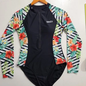 Women's LARGE - Daci Swimsuit Long Sleeve Rash Guard One Piece Bathing Suit - Picture 1 of 13