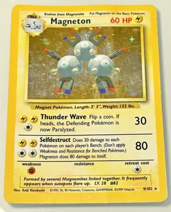 Magneton 9/102 NM Holo Base Set Ilimitado Raro Pokemon TCG Tarjeta HP - Imagen 1 de 3