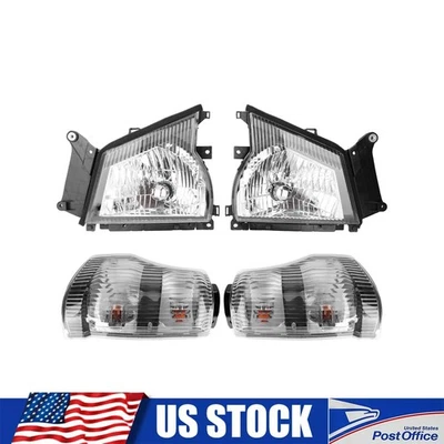 4Pcs Headlights and Corner Lights Set 8-97376-911-3 For GMC W-4500 2005-2007 US Foto 1 de 4