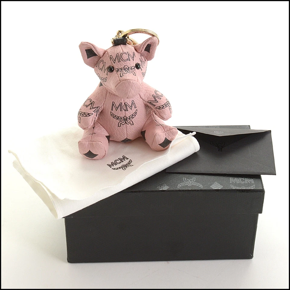 RDC14514 MCM Pink Visetos PVC Pig Keychain Charm - Image 1 of 1
